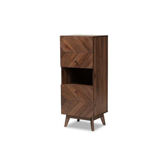 Hartman Mid-Century Modern Walnut Brown Finished Wood Storage Cabinet