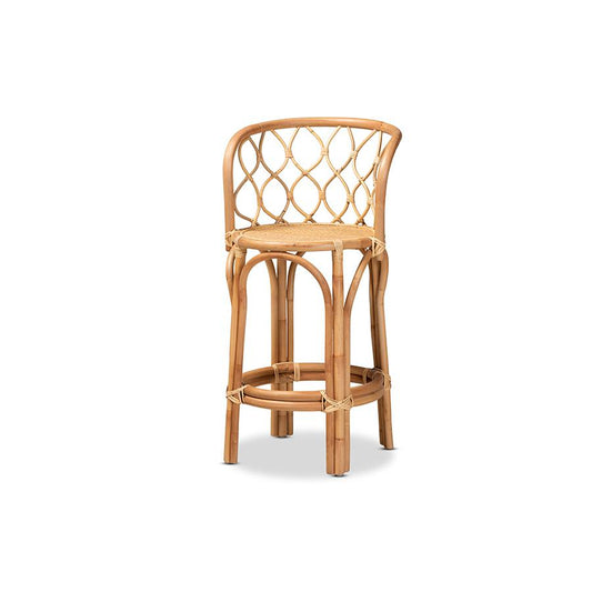 bali & pari Diana Modern and Contemporary Natural Finished Rattan Counter Stool