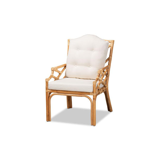 bali & pari Sonia Modern and Contemporary Natural Finished Rattan Armchair