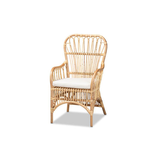 bali & pari Aya Modern and Contemporary Natural Finished Rattan Armchair