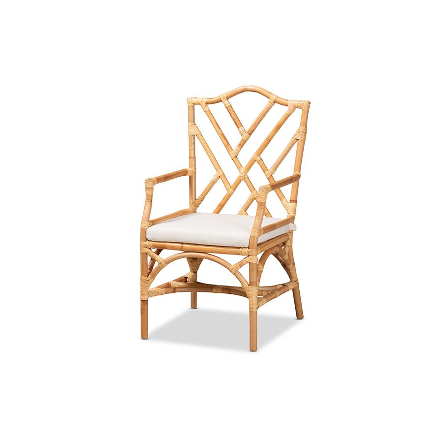 bali & pari Delta Modern and Contemporary Natural Finished Rattan Dining Chair