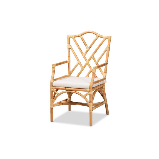 bali & pari Delta Modern and Contemporary Natural Finished Rattan Dining Chair