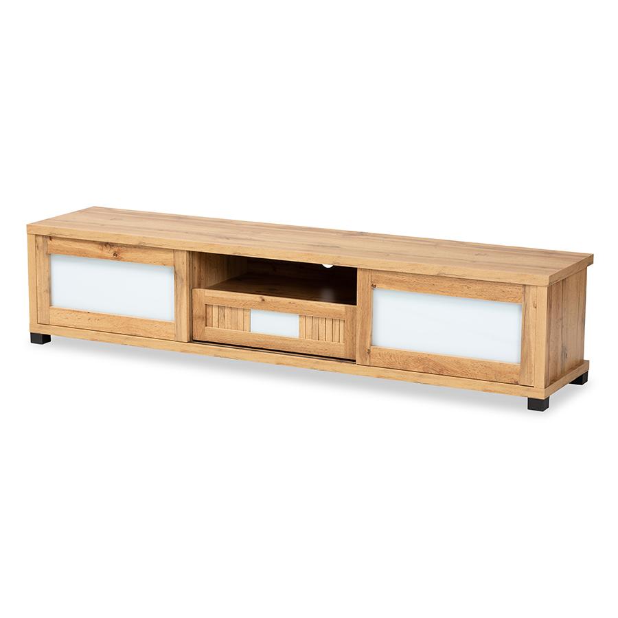 Gerhardine Modern and Contemporary Oak Brown Finished Wood 1-Drawer TV Stand