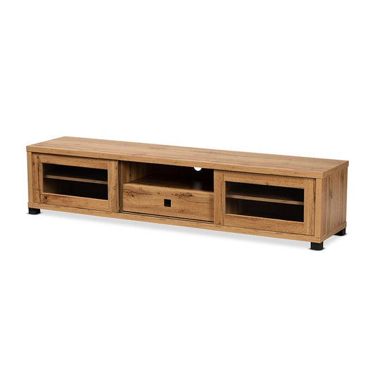 Beasley Modern and Contemporary Oak Brown Finished Wood 1-Drawer TV Stand