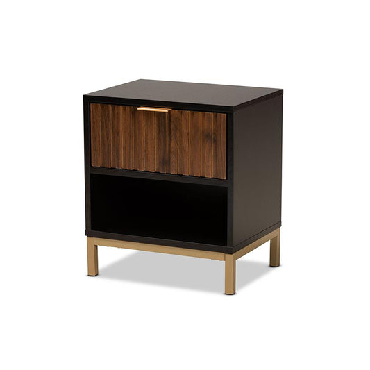 Brushed Gold Metal 1-Drawer End Table