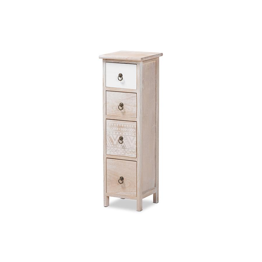 Seanna Modern and Contemporary Multi-Colored Wood 4-Drawer Storage Unit