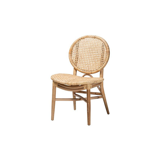 bali & pari Osaka Modern Bohemian Natural Brown Rattan Dining Chair