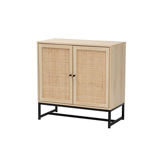 Natural Rattan 2-Door Storage Cabinet