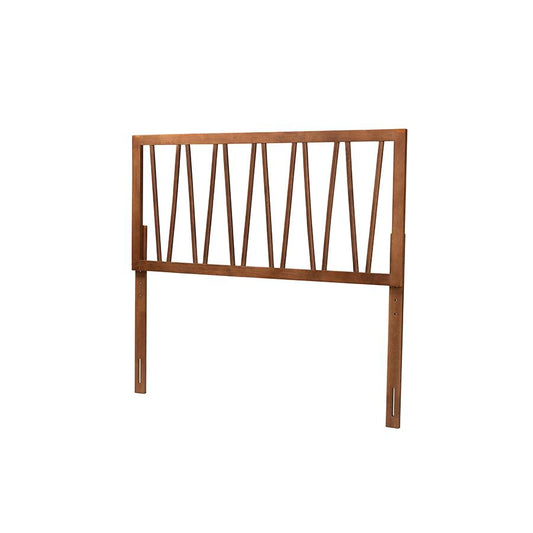 Rahela Mid-Century Modern Ash Walnut Finished Wood Queen Size Headboard