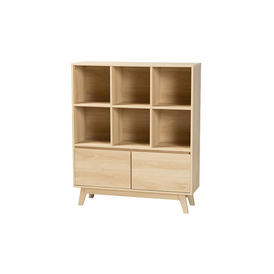 Baxton Studio Danina Japandi Oak Brown Finished Wood Bookshelf