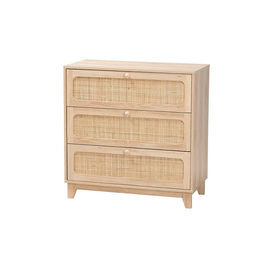 Natural Rattan 3-Drawer Storage Cabinet