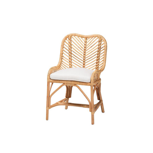 bali & pari Arween Modern Bohemian Natural Brown Rattan Dining Chair