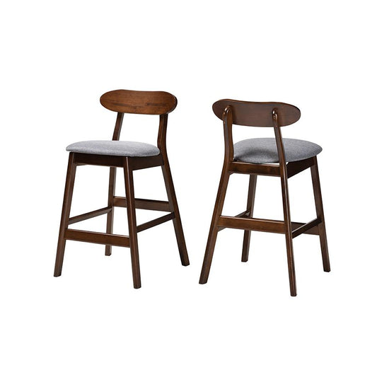 Dirty Oak Finished Wood 2-Piece Counter Stool Set