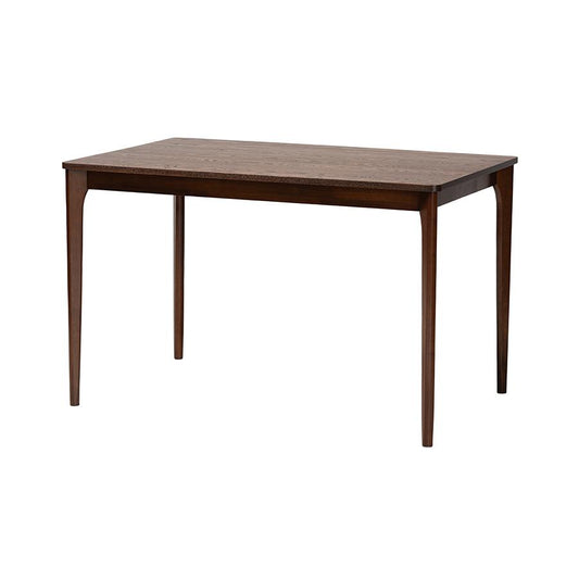 Baxton Studio Sherwin Mid-Century Modern Walnut Brown Finished Wood Dining Table