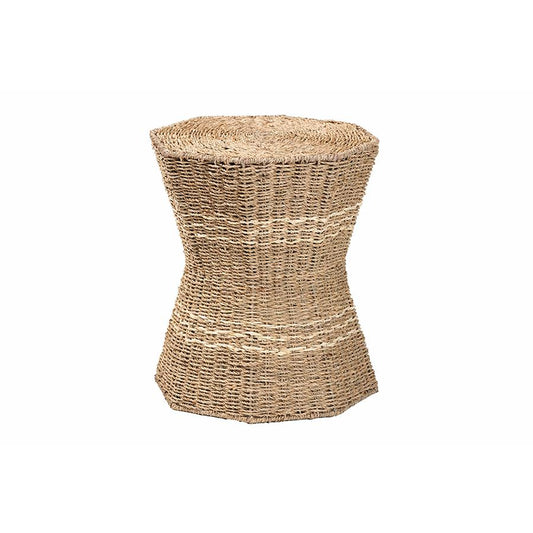 bali & pari Idoya Modern Bohemian Natural Brown Seagrass End Table