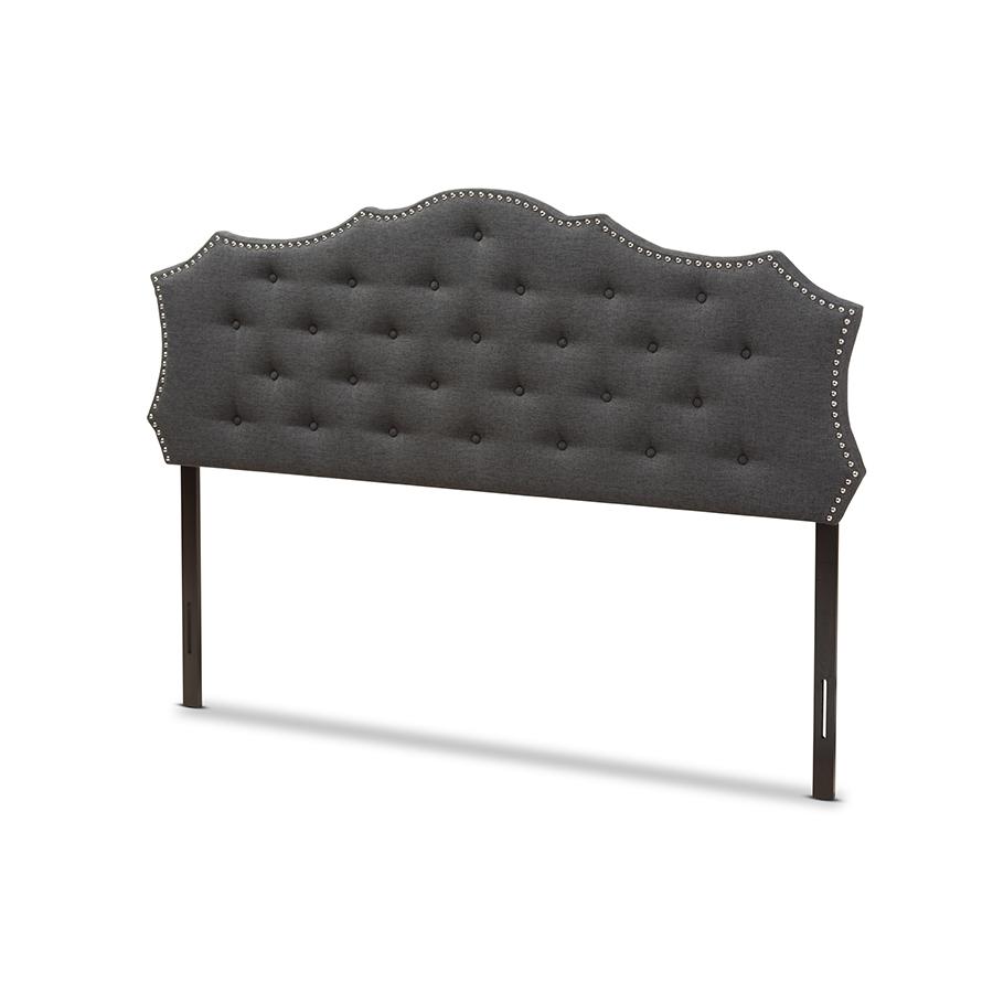 Aurora Modern and Contemporary Dark Grey Fabric King Size Headboard