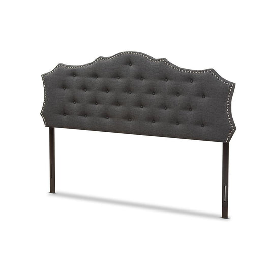 Aurora Modern and Contemporary Dark Grey Fabric King Size Headboard