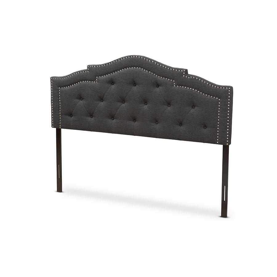 Baxton Studio Edith Modern and Contemporary Dark Grey Fabric King Size Headboard