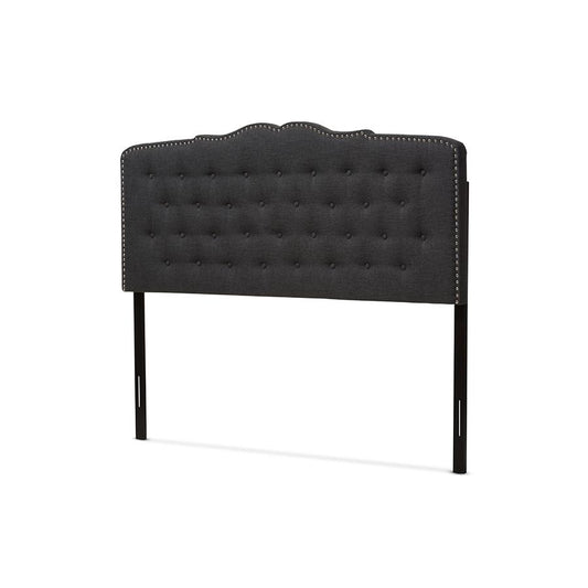 Baxton Studio Lucy Modern and Contemporary Dark Grey Fabric King Size Headboard