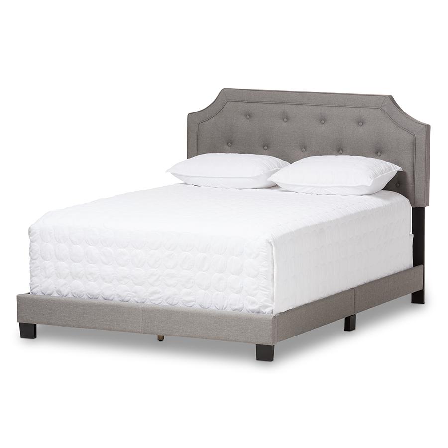 Willis Modern and Contemporary Light Grey Fabric Upholstered King Size Bed