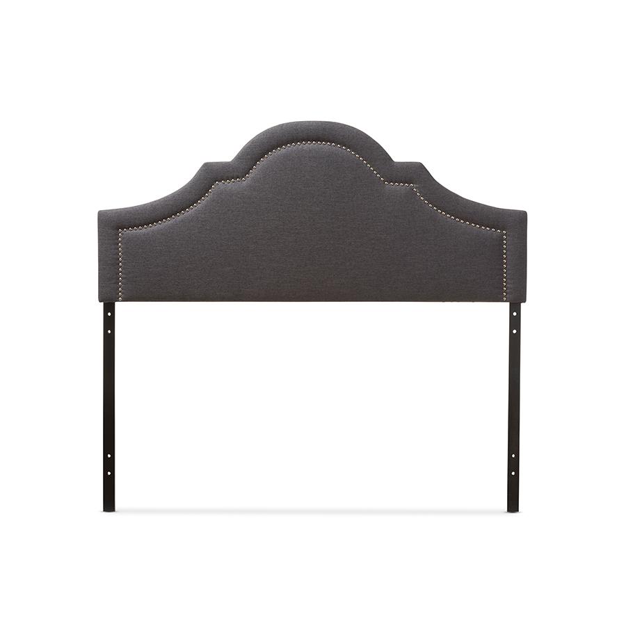 Rita Modern and Contemporary Dark Grey Fabric Upholstered King Size Headboard