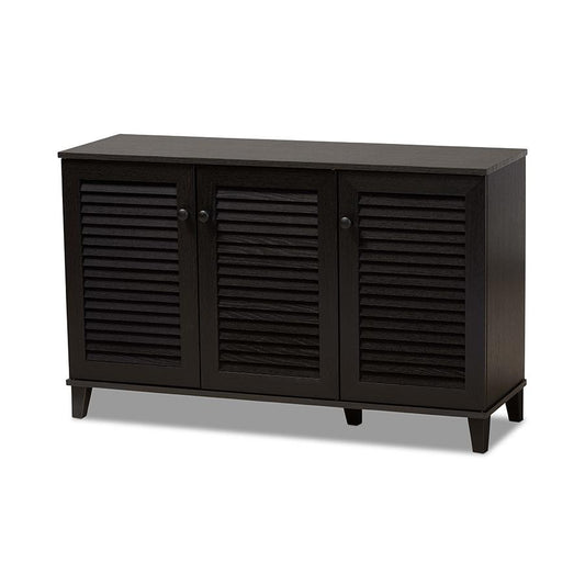 Baxton Studio Warren Espresso Shoe-Storage Cabinet