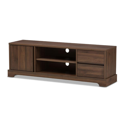 Burnwood Modern and Contemporary Walnut Brown Finished Wood TV Stand