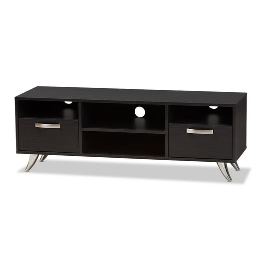 Warwick Modern and Contemporary Espresso Brown Finished Wood TV Stand