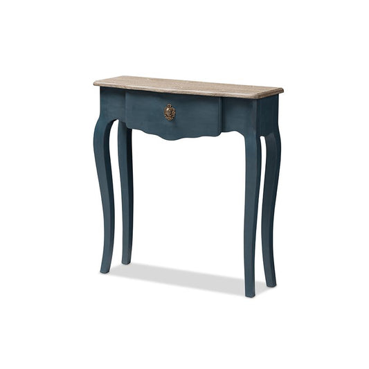 Baxton Studio Mazarine Classic and Provincial Blue Spruce Finished Console Table