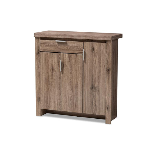 Baxton Studio Laverne Modern and Contemporary Oak Brown Finished Shoe Cabinet