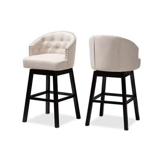 Wood Swivel Bar Stool Set of 2