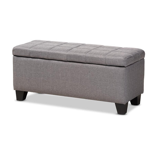 Fera Modern and Contemporary Gray Fabric Upholstered Storage Ottoman