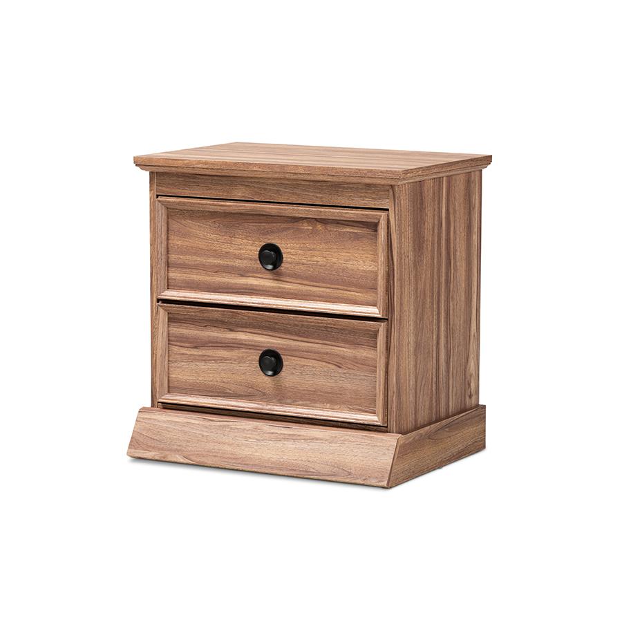 Ryker Modern and Contemporary Oak Finished 2-Drawer Wood Nightstand