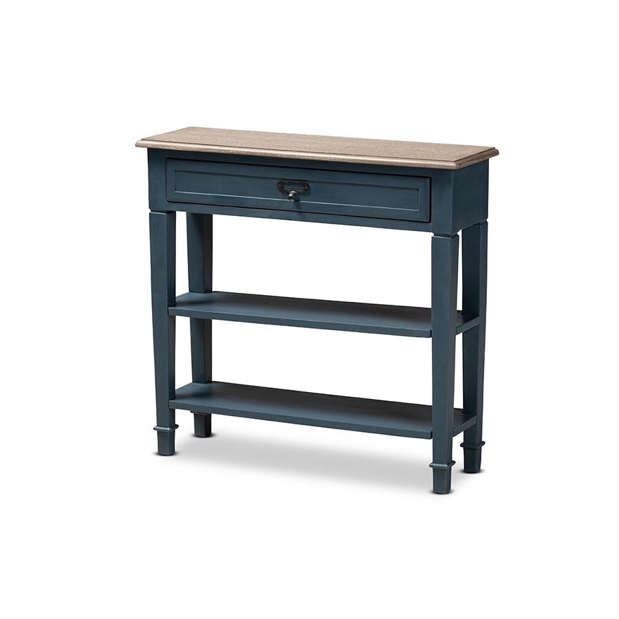 Dauphine French Provincial Blue Spruce Fiinished Wood Accent Console Table