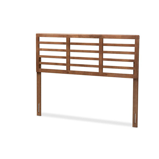 Walnut Brown Finished Wood Full Size Open Slat Headboard