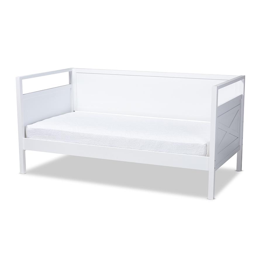 Baxton Studio Cintia Cottage Farmhouse White Finished Wood Twin Size Daybed