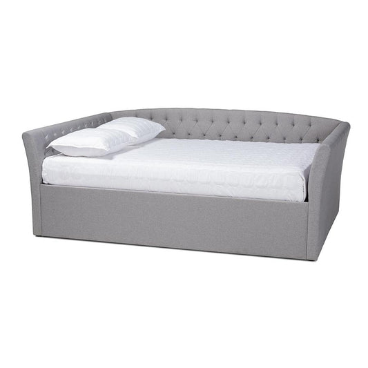 Delora Modern and Contemporary Light Grey Fabric Upholstered Full Size Daybed