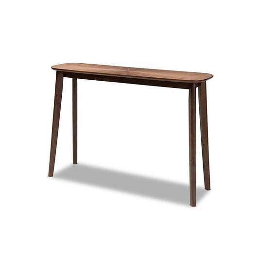 Baxton Studio Wendy Mid-Century Modern Walnut Finished Wood Console Table