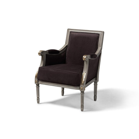 Grey Finished Armchair with Goldleaf Detailing