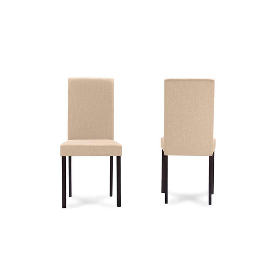 Andrew Contemporary Espresso Wood Beige Fabric Dining Chair (Set of 4)