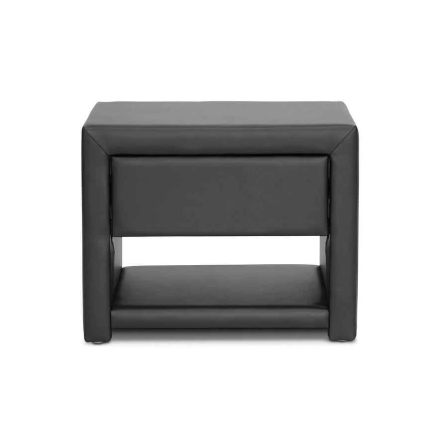 Baxton Studio Massey Black Upholstered Modern Nightstand