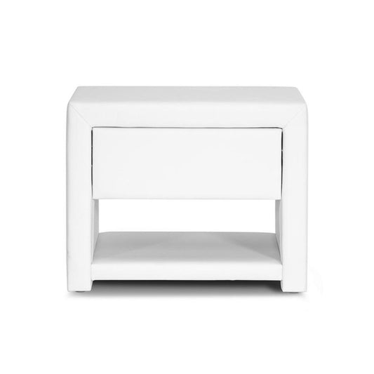 Baxton Studio Massey White Upholstered Modern Nightstand