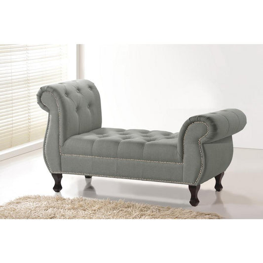 Baxton Studio Ipswich Grey Linen Bench