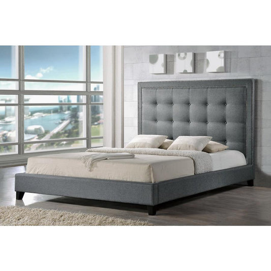 Baxton Studio Hirst Gray Platform Bed- King Size