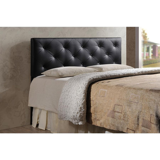 Baltimore Modern and Contemporary King Black Faux Leather Upholstered Headboard