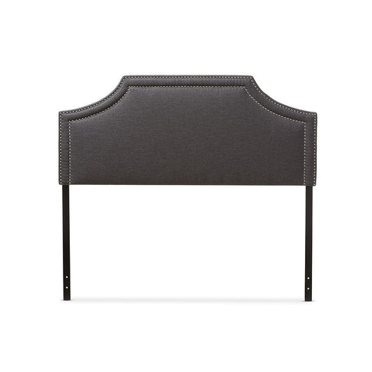 Avignon Modern and Contemporary Dark Grey Fabric Upholstered Full Size Headboard