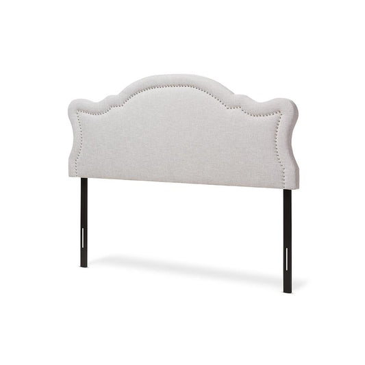 Avery Modern and Contemporary Greyish Beige Fabric Queen Size Headboard