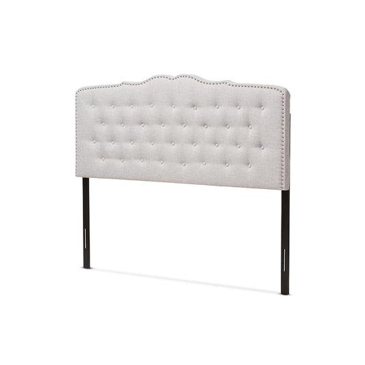 Lucy Modern and Contemporary Greyish Beige Fabric Full Size Headboard