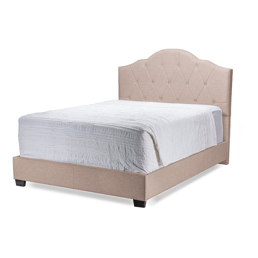 Juliet Light Brown Tufted King Size Bed