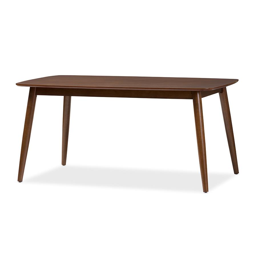 Flora Mid-Century Modern "Oak" Medium Brown Finishing Wood Dining Table